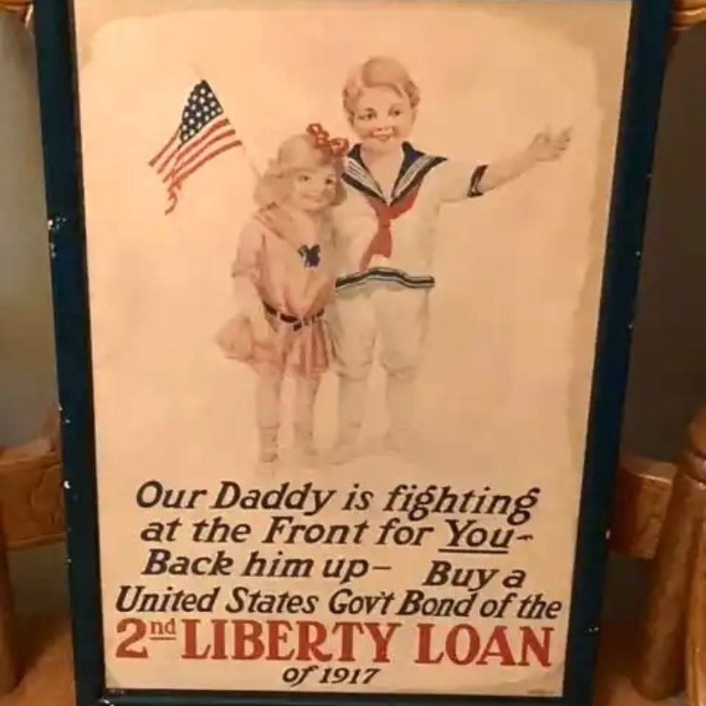 Original WW1 T.F Moore & Dewey "Second Liberty Loan of 1917" Art